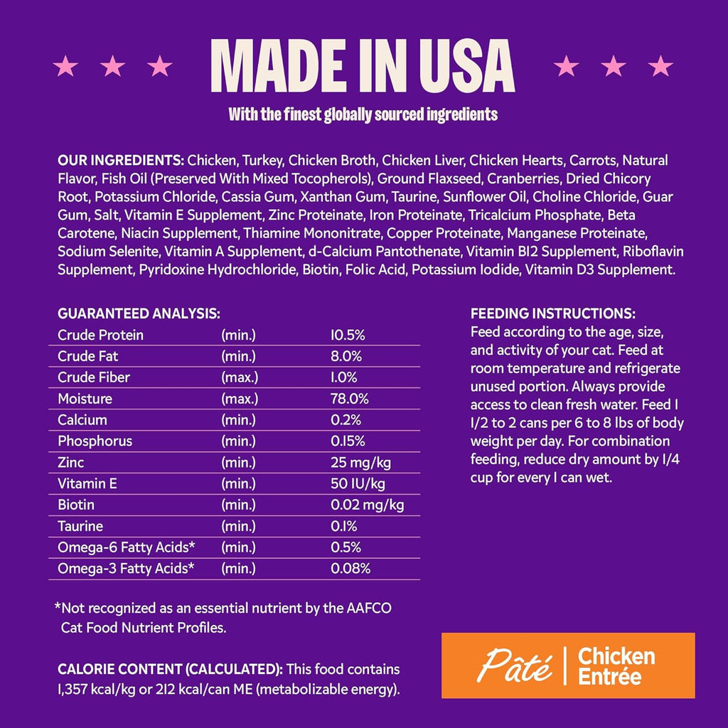 Health Pate Adult Wet Cat Food, Natural, Protein-Rich, Grain Free, 3 Ounce, 24 Pack, (Chicken)