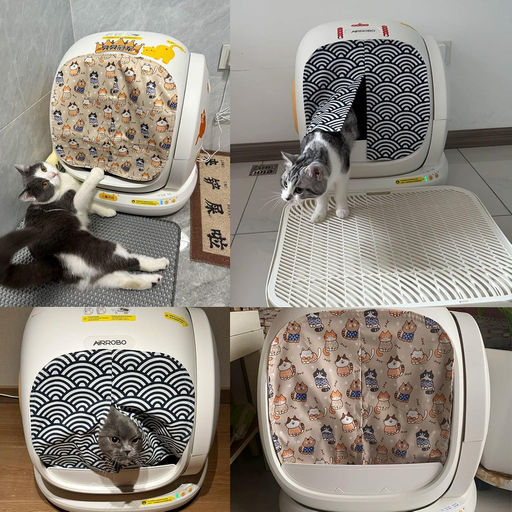 Curtain for Self Cleaning Cat Litter Box,Reduces Cat Litter Bounce, Stops Odors from The Litter Box Self Cleaning