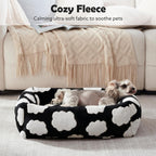 Large Dog Beds Large Sized Dog, Rectangle Washable Orthopedic Pet Bed with Removable Zipper Cover, Cute Soft Calming Puppy Pet Bed with Jacquard Shaggy Plush & Non Skid Bottom