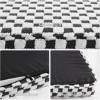 Dog Bed for Medium Dogs, Large Orthopedic Dog Bed with Removable Washable Cover, Cute Modern Plush & Memory Egg Crate Foam Dog Bed(Black))
