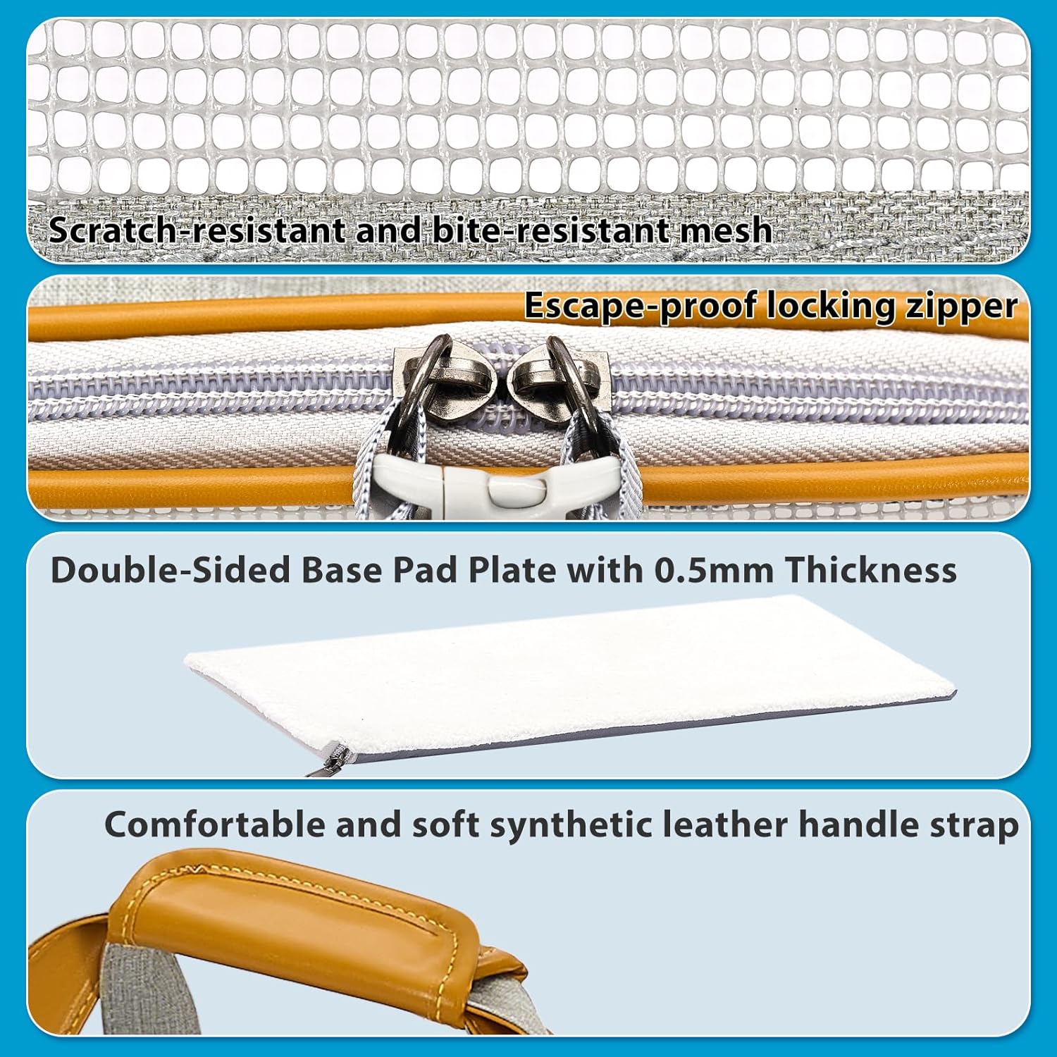 Cat Carrier– Fits Pets Up to 16 lbs, Anti-Collapse Design, Multiple Storage Pockets, Cat Carrier Soft Ideal for Medium Cats, Puppy, Rabbits and Other Small Animals