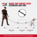 Heavy Duty Hands Free Dog Leash | One Large Dog Up to 125 lbs | Comfortable Shock Absorbing Bungee | Reflective Padded Handles | Lumbar Waist Belt 26-38" | Walking Jogging Running Leash