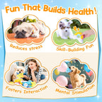 Irresistible Weather-Themed 20-Pack Squeaky Dog Toys Set for Small Dogs & Puppies, Included 16 Plush Toys with Vibrant Characters to Keep Them Busy & 4 Dog Bags