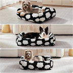 Large Dog Beds Large Sized Dog, Rectangle Washable Orthopedic Pet Bed with Removable Zipper Cover, Cute Soft Calming Puppy Pet Bed with Jacquard Shaggy Plush & Non Skid Bottom