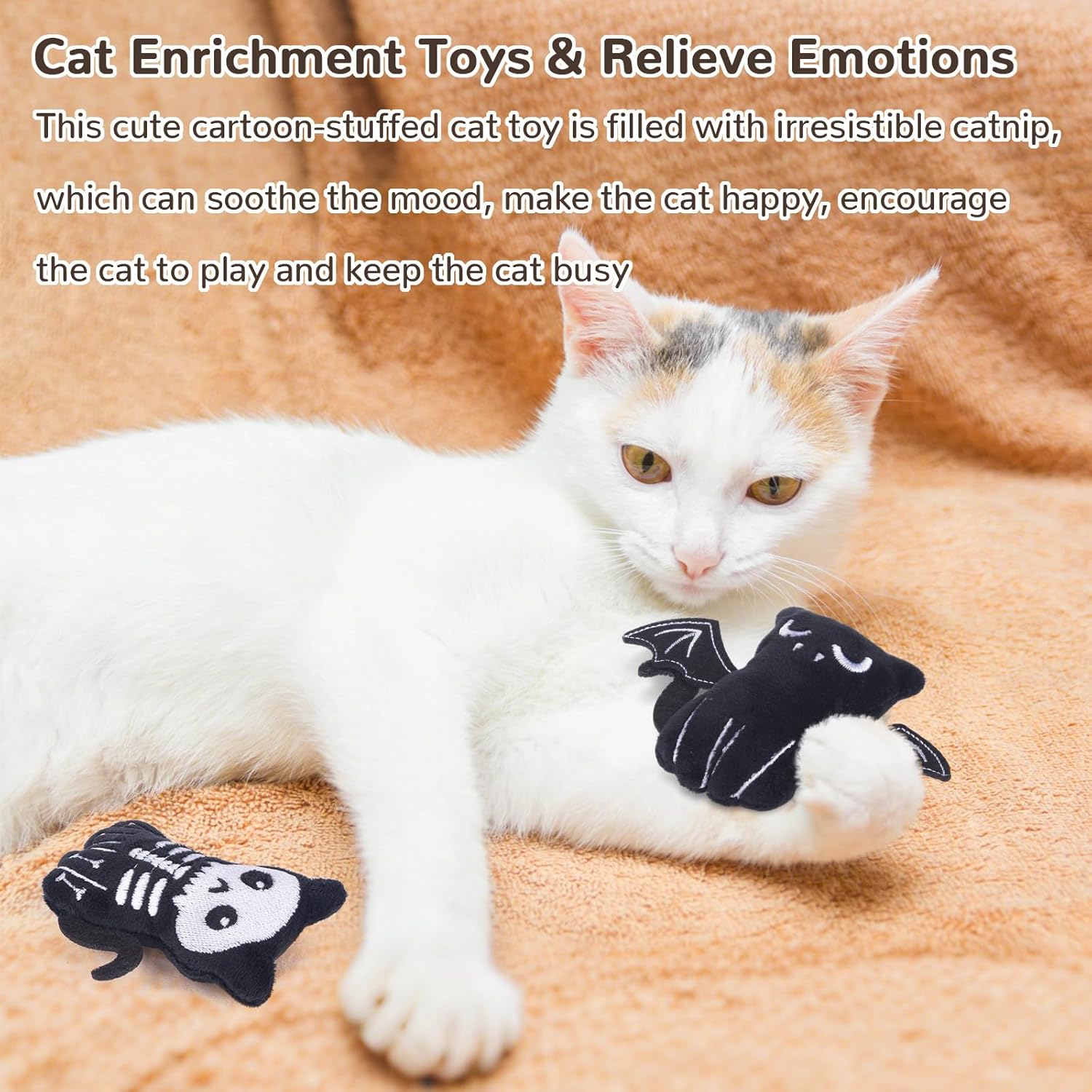 Cat Toys, Crinkly Catnip Toys for Indoor Cats Kitty Chew, Safe Teeth Cleaning Kitten Toy, Interactive Cat Nip Kicker Toy,