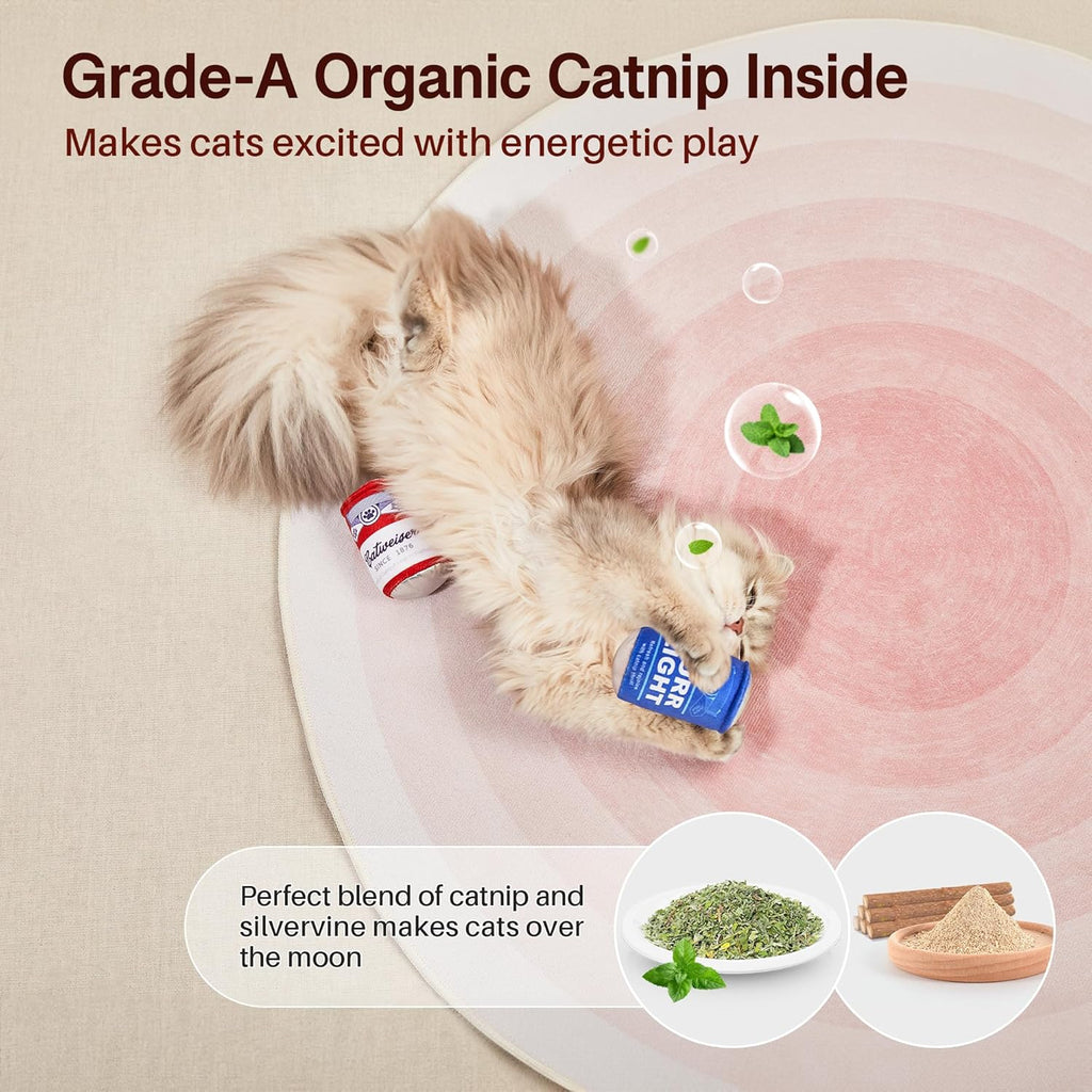 Beer-Simulation Cat Toys 2Pcs Catnip Crinkly Sound Toy, Durable Kitten Bite Kicker Toys, Indoor Feline Exercise 4.0 Inches for All Breeds