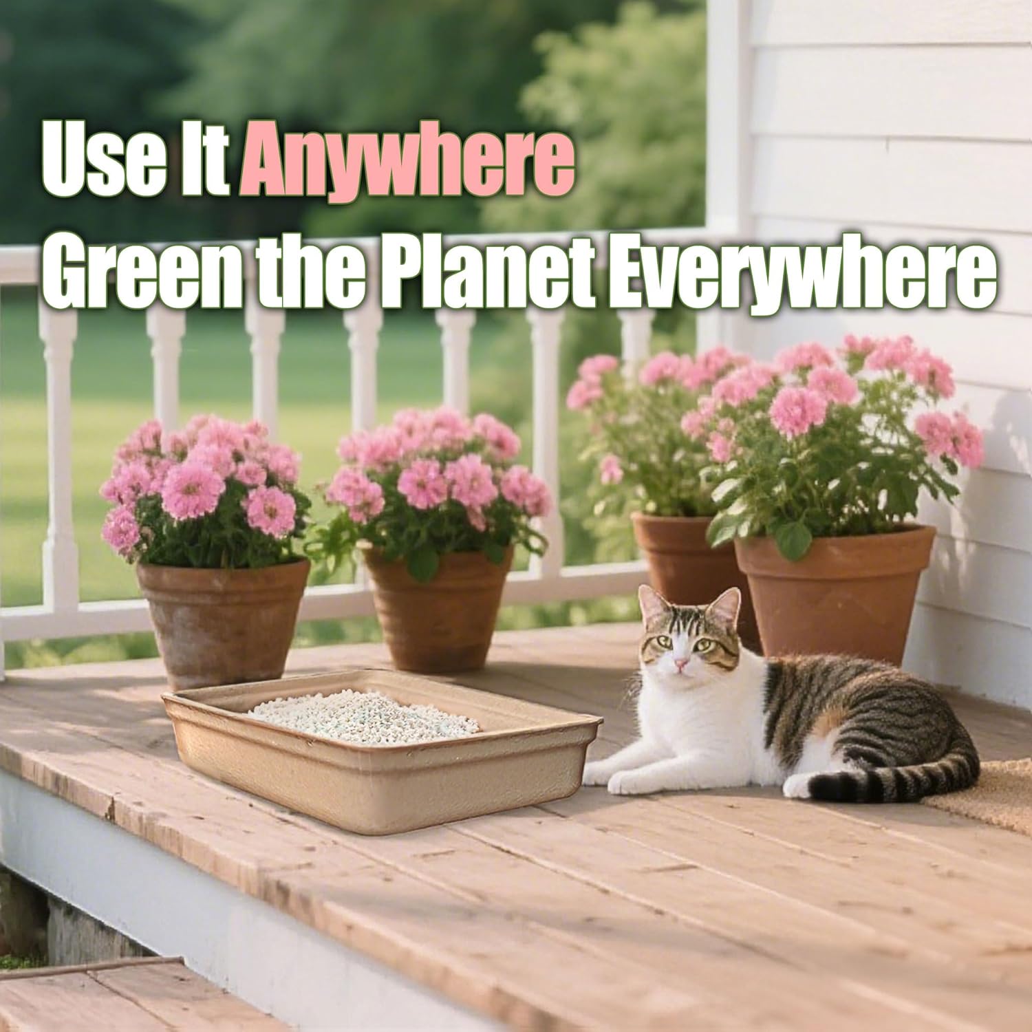 Litter Boxes for Cats  Leak-Proof Sustainable for Indoor/Travel Use Standalone or as Liner 4-Pack