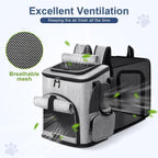 Cat Backpack Carrier, Breathable Expandable Cat Backpack Large Space Cat Carrier Backpack for Kitty Small Dog, Foldable Airline Approved Dog Backpack, Cat Travel Bag Up to 20 lbs