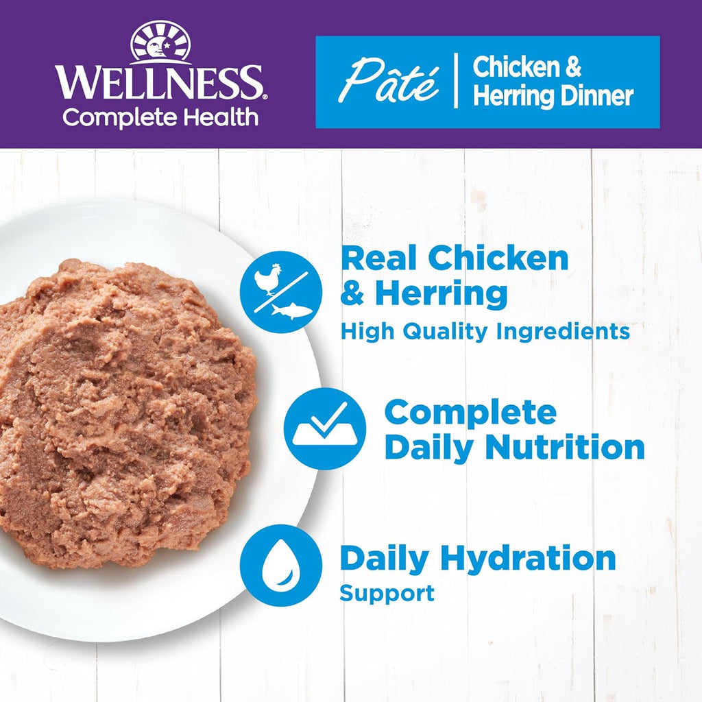 Health Pate Adult Wet Cat Food, Natural, Protein-Rich, Grain Free, 3 Ounce, 24 Pack, (Chicken & Herring)