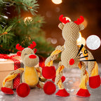 Christmas Dog Toys, Squeaky Snowman Plush with Ropes for Tug of War, Durable Interactive Chew Toys for Puppy Small Medium Large Dogs