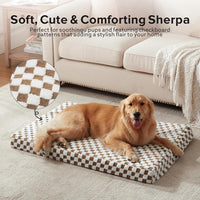 Orthopedic Egg-Crate Dog Bed with Washable Cover (Brown)