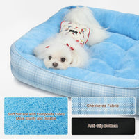 Orthopedic Cuddler Bed for Dogs & Cats (Blue)