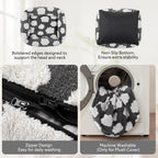 Small Dog Bed for Small Dogs, Rectangle Washable Orthopedic Dog Bed with Removable Zipper Cover, Cute Soft Calming Puppy Pet Bed with Jacquard Shaggy Plush & Non Skid Bottom