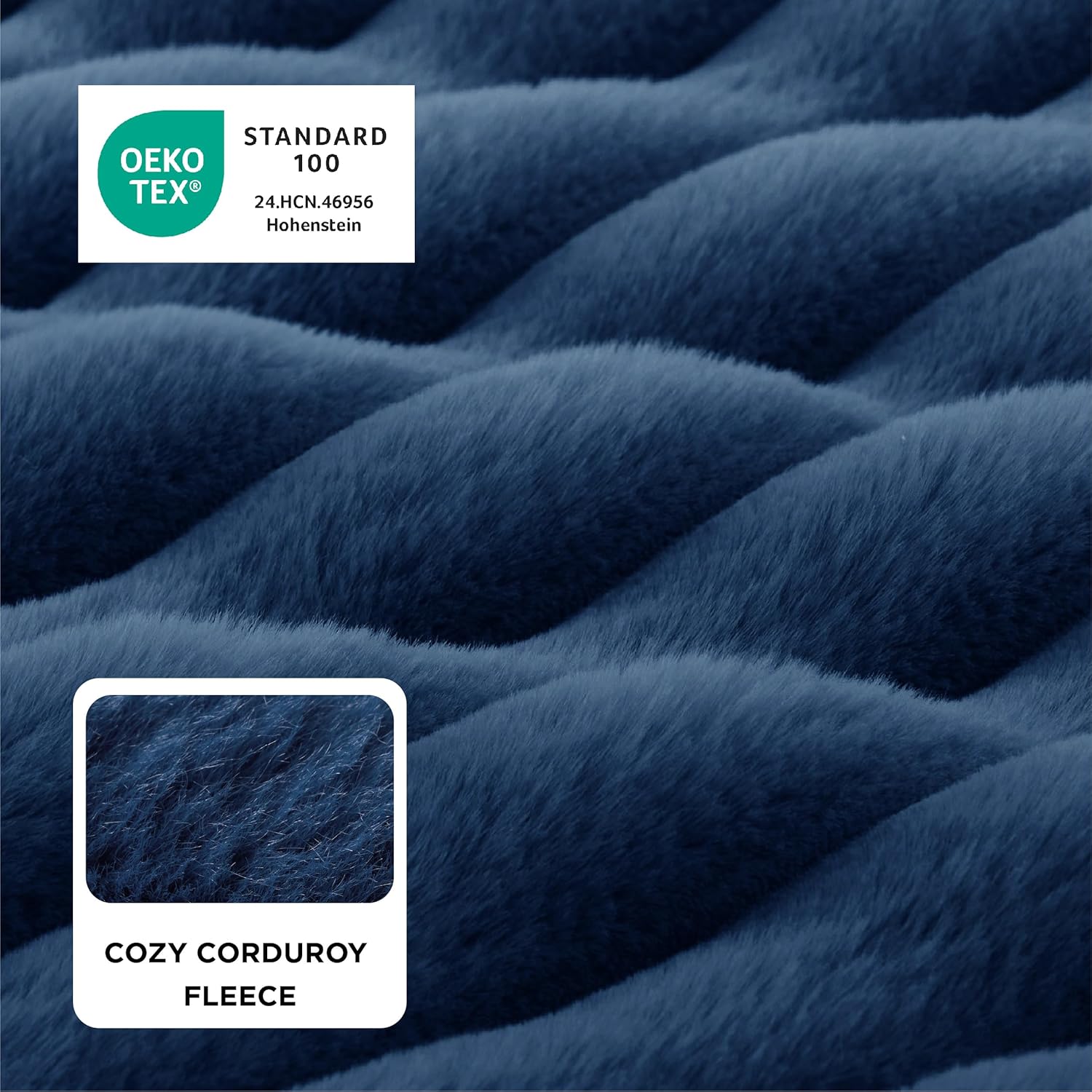 Orthopedic Dog Beds for Extra Large Dogs, Waterproof Memory Foam XL Pet Bed with Sides, Non-Slip and Egg-Crate Foam Big Dog Couch Sofa with Washable Removable Corduroy Cover, Blue