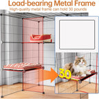 Cat Cages Indoor Enclosure DIY Cat Playpen Catio Detachable Metal Wire Kennels Cats Crate Large Extra Exercise Place Ideal for 1 Cat,35.4 Inches
