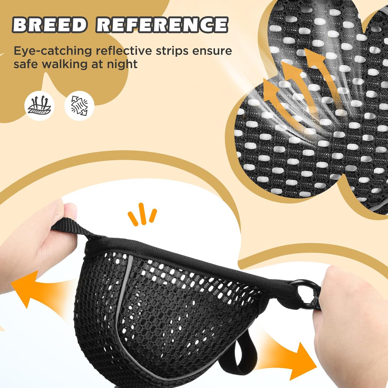 Dog Muzzle,Soft Nylon Muzzles Anti Biting Barking Chewing,Breathable Reflective Adjustable Loop Pets for Small Medium Large Sized Dogs,Allows Panting and Drinking