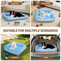 Orthopedic Cuddler Bed for Dogs & Cats (Blue)