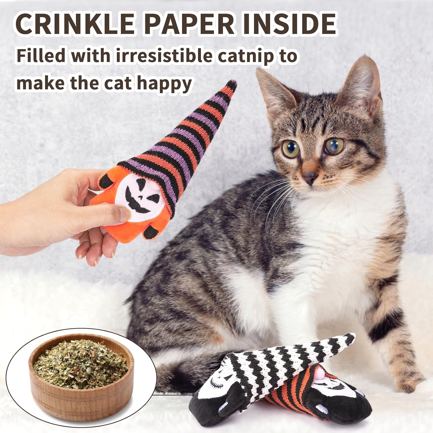 Christmas Cat Toys, Xmas Catnip Toys for Indoor Kitten Kitty, Safe Kitten Teeth Cleaning Toy, Interactive Cat Chew Kitty Kicker Toy Santa Claus (Copy)