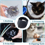 3 Pieces Cat Muzzles Breathable Mesh Muzzles Cat Grooming Restraint Bags with Muzzle Anti Bite Anti Meow for Prevent Cats from Biting Grooming and Nail Trimming