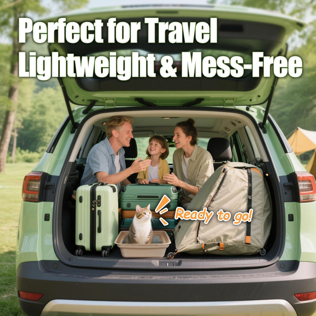 Litter Boxes for Cats  Leak-Proof Sustainable for Indoor/Travel Use Standalone or as Liner 4-Pack