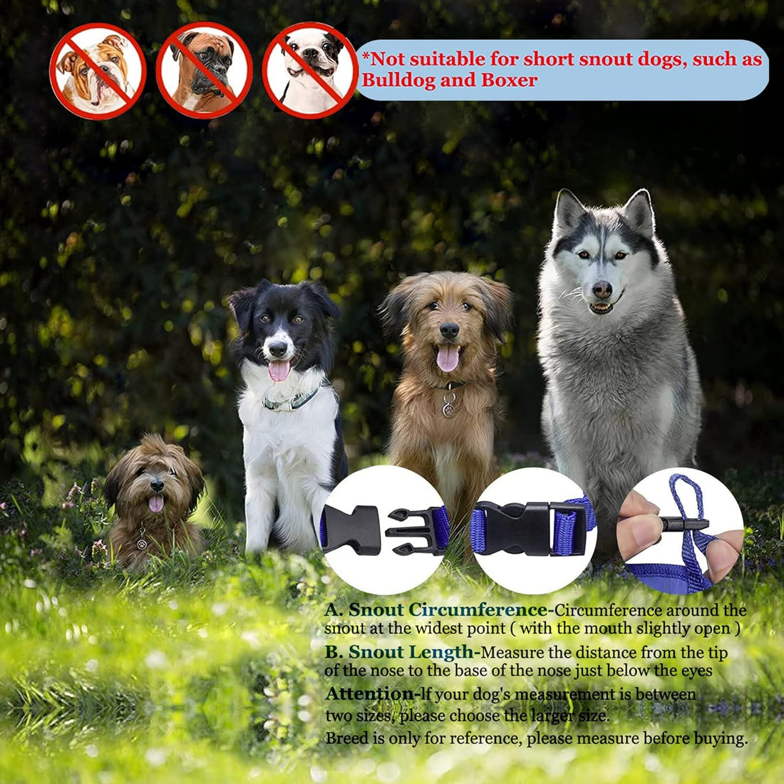 Dog Muzzle, Soft Anti-Biting Barking Chewing Muzzle, Breathable Waterproof Adjustable Muzzle for Small Medium Dogs,Blue (L)