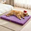 Orthopedic Dog Bed Waterproof Soft Comfortable Egg Crate Foam Large Pet Beds Crate Mat with Removable Washable Cover and Nonskid Bottom,(Purple)