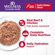 Complete Health Pate Adult Wet Cat Food, Natural, Protein-Rich, Grain Free, 3 Ounce, 24 Pack, (Beef & Chicken)