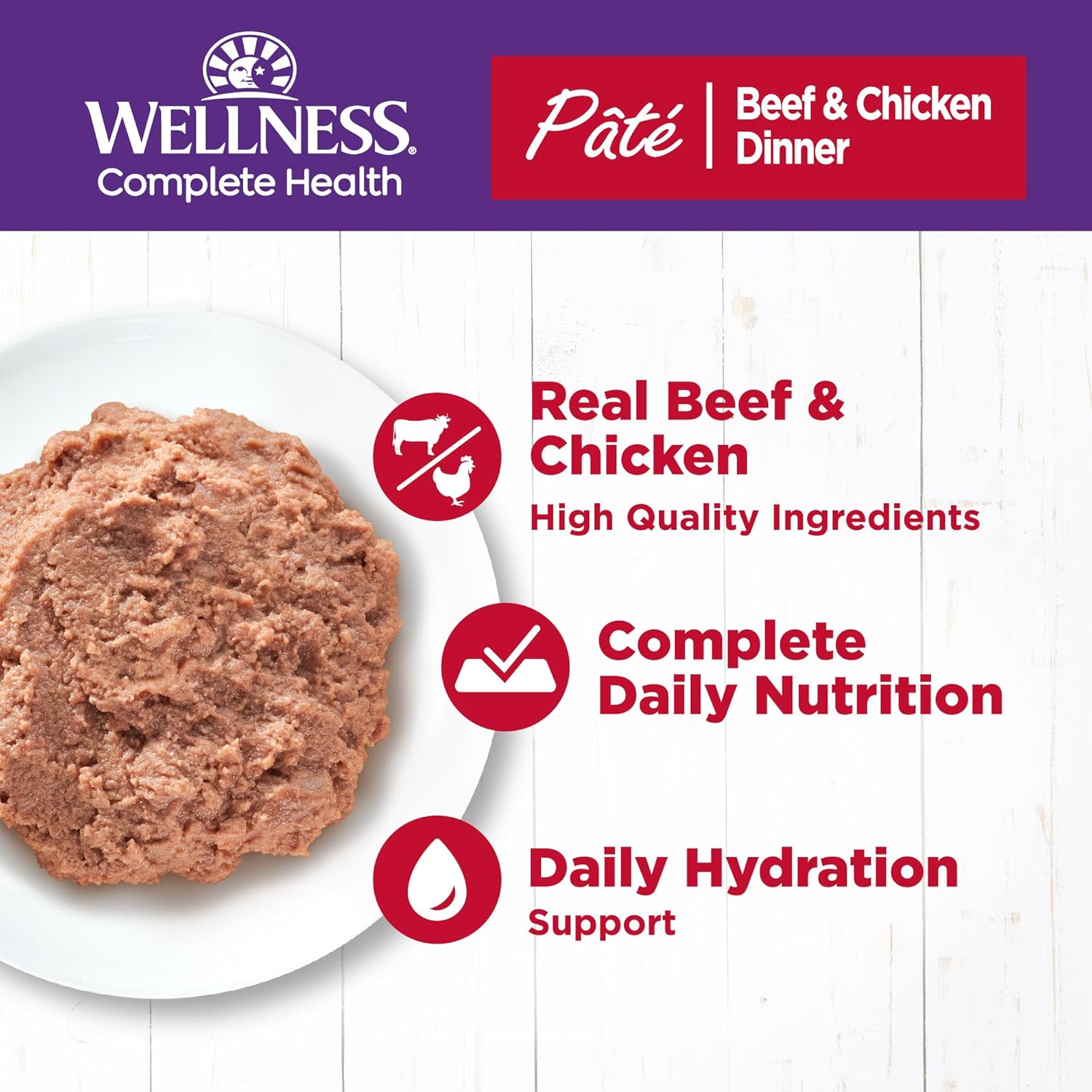 Complete Health Pate Adult Wet Cat Food, Natural, Protein-Rich, Grain Free, 3 Ounce, 24 Pack, (Beef & Chicken)