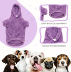 Fuzzy Dog Sweaters for Large Dogs Dog Hoodie Soft Double-Sided Plush Fleece Pet Sweater Pet Clothes Coats Hoodie Sherpa Hooded Sweatshirt
