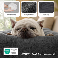 Fluffy Plush Crate Bed for Small Dogs (Gray)