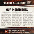 Signature Selects Shredded Adult Wet Cat Food, Natural, Protein-Rich, Grain Free, 2.8 Ounce, 8 Pack (Poultry Variety Pack)