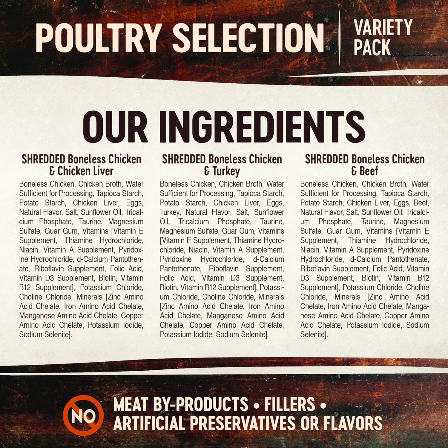 Signature Selects Shredded Adult Wet Cat Food, Natural, Protein-Rich, Grain Free, 2.8 Ounce, 8 Pack (Poultry Variety Pack)