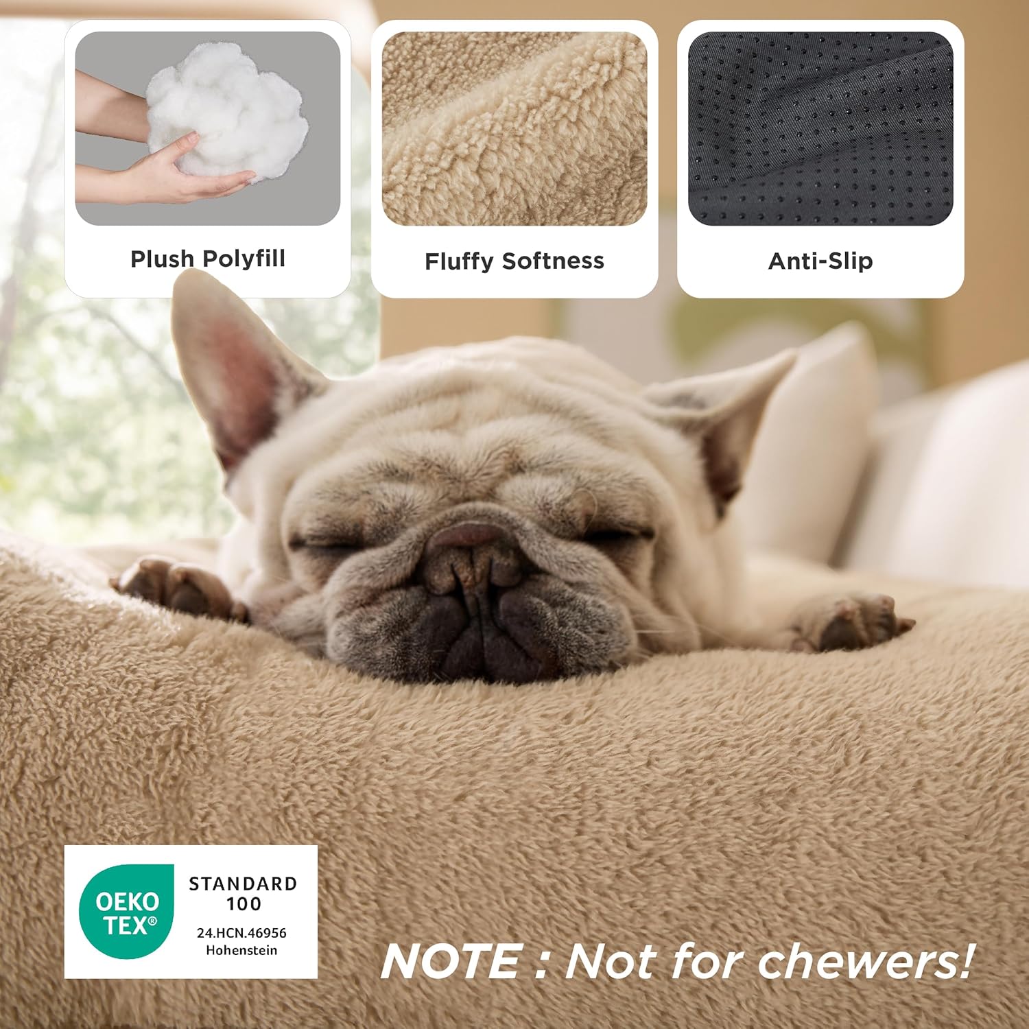 Small Dog Bed for Crate Washable, Comfort Fluffy Plush Pillow Bed Crate Pad, Non-Slip and Machine Washable Kennel Pet Sleeping Mat for Puppy/Cat,, Brown Visit the Bedsure Store