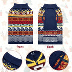 Dog Christmas Sweater, Winter Warm Fleece Holiday Pet Clothes for Small, Medium, Large & XL Dogs, Cute Snowflake Turtleneck Dog Pullover Knitwear Indoor & Outdoor
