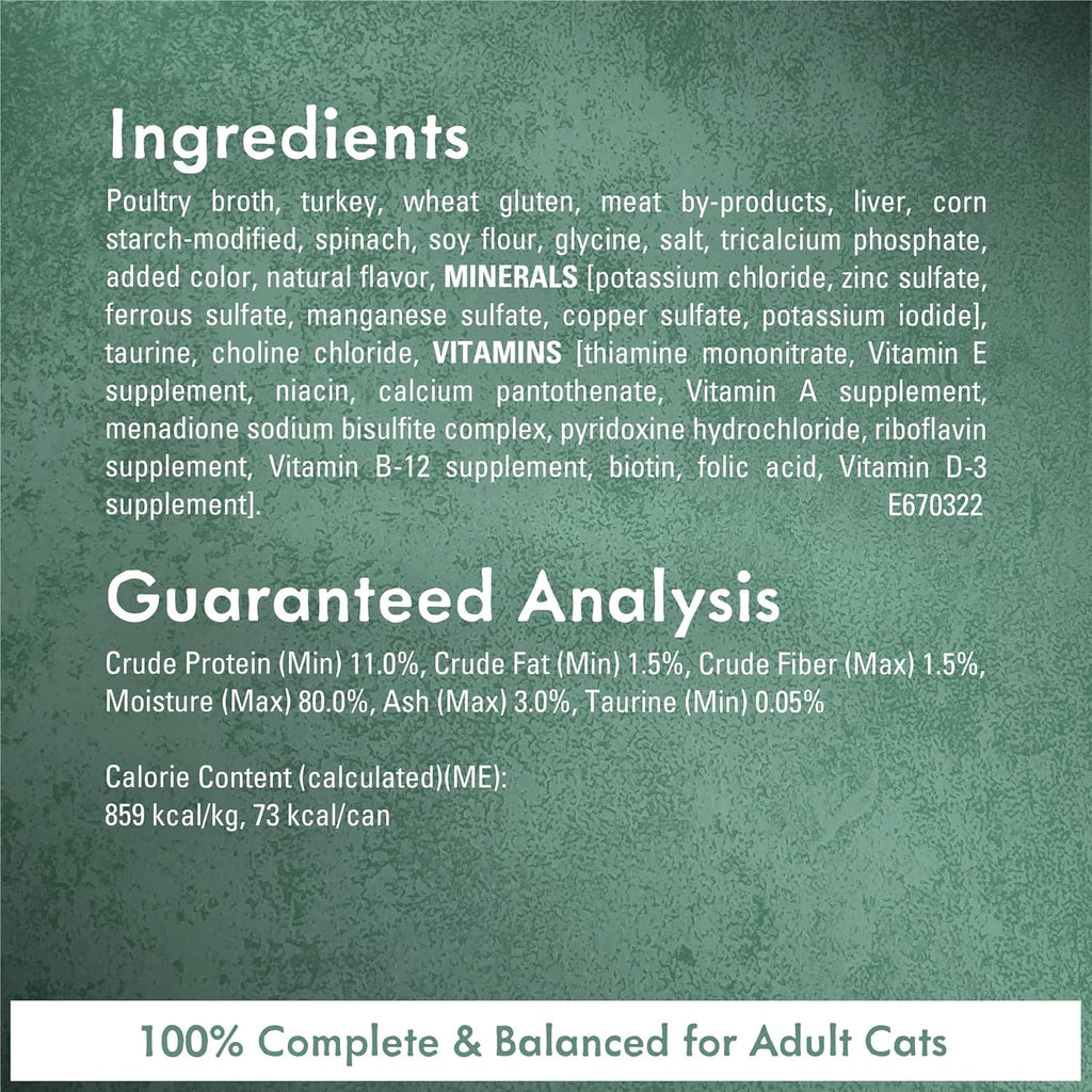 Wet Cat Food Medleys Turkey Florentine With Spinach in a Light Cat Food Broth - (Pack of 24) 3 oz. Cans