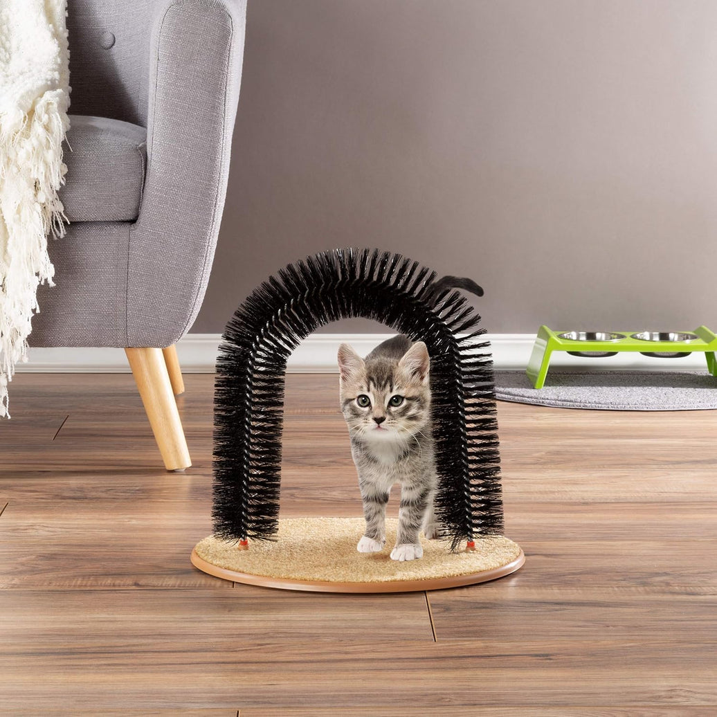 Cat Arch Self-Groomer & Scratcher with Carpet Base