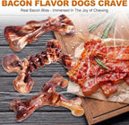 6-Pack Heavy Duty Nylon Dog Chew Toys for Medium Large Dogs, Bacon Flavor, Pure Nylon for Aggressive Chewers, Reduces Boredom, Varied Shapes, Designed for 25-80 lbs Breed Sizes