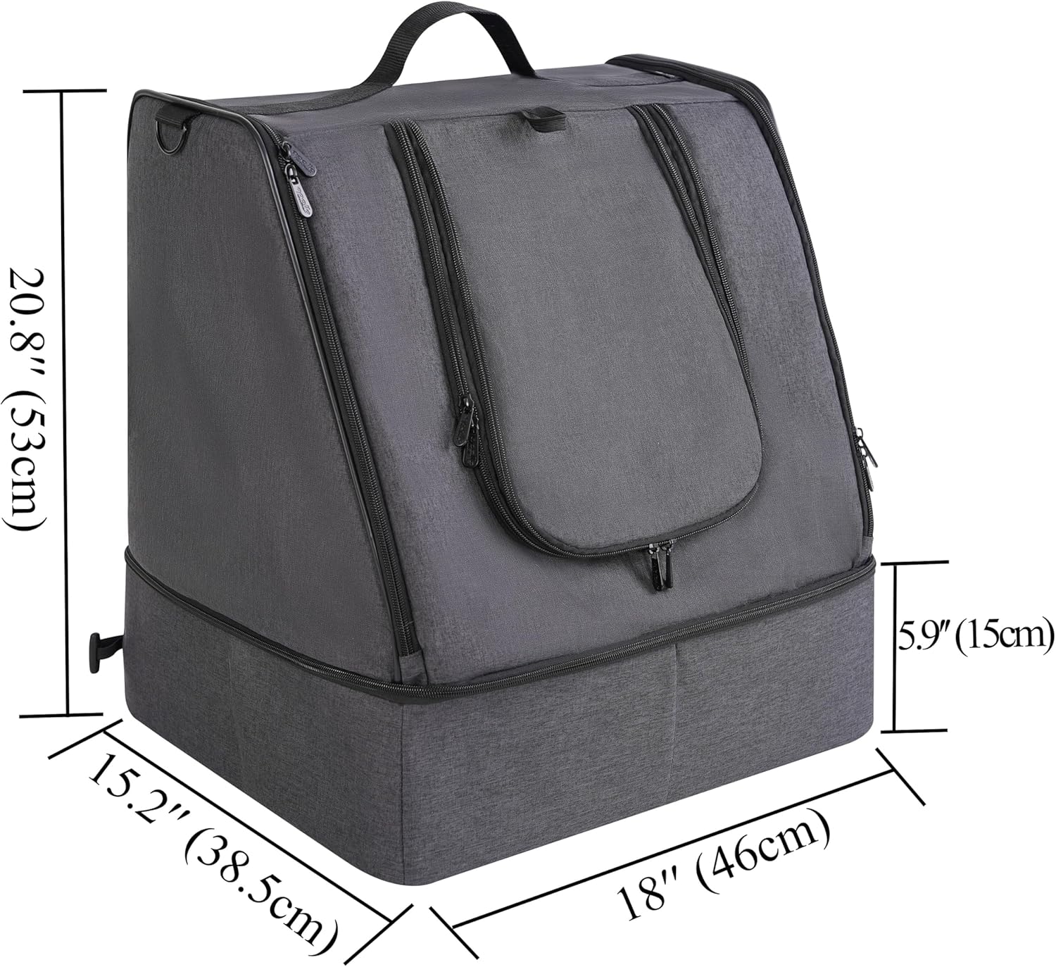 Portable Cat Travel Litter Box with Zipped Waterproof Bag,No Collapse with Hard Base Insert at Bottom, No Leakage, No Smell, Easy to Carry, Easy to Use in Hotels, Car Black
