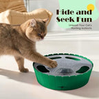 Interactive Cat Toy with Running Mouse, Automatic Track Kitten Toy | Electronic Motion Cat Toy for Indoor Cats, Pop and Play Hide Seek Cats Toys Hunting Mouse for Kitty Play Exercise,