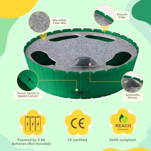 Interactive Cat Track Toy with Running Mouse