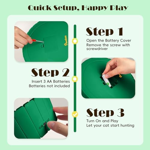 Interactive Cat Toy with Running Mouse, Automatic Track Kitten Toy | Electronic Motion Cat Toy for Indoor Cats, Pop and Play Hide Seek Cats Toys Hunting Mouse for Kitty Play Exercise,