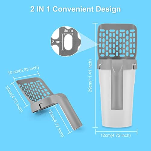 3-in-1 Cat Litter Scoop with Integrated Waste Bin & Bag Dispenser