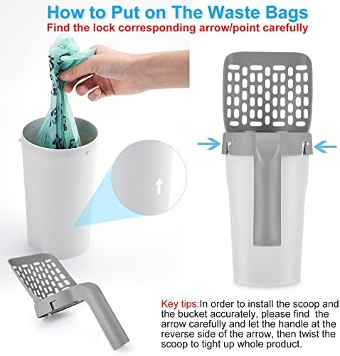 3-in-1 Cat Litter Scoop with Integrated Waste Bin & Bag Dispenser
