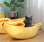 Creative Banana Shape Dog Cat Bed, Cute Banana Puppy Pad Kennel Warm and Soft Pet Cat Supplies Kitten Puppy Bed