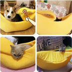 Creative Banana Shape Dog Cat Bed, Cute Banana Puppy Pad Kennel Warm and Soft Pet Cat Supplies Kitten Puppy Bed