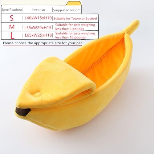 Creative Banana Shape Dog Cat Bed, Cute Banana Puppy Pad Kennel Warm and Soft Pet Cat Supplies Kitten Puppy Bed