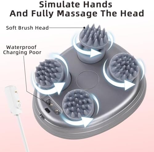 Electric Pet Cat Massager for Cats and Dogs Care with 8 Massage Heads, Handheld Cordless Head Scratcher Scalp Massager for Hair Growth, Deep Clean and Stress Relax, Gifts for Women, Men,Pets