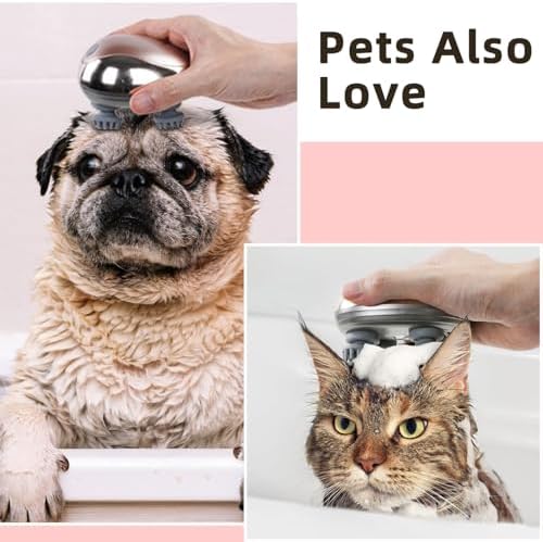 Electric Pet Cat Massager for Cats and Dogs Care with 8 Massage Heads, Handheld Cordless Head Scratcher Scalp Massager for Hair Growth, Deep Clean and Stress Relax, Gifts for Women, Men,Pets