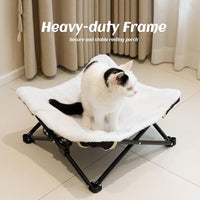 Elevated Cat Hammock Bed – Foldable with Metal Frame