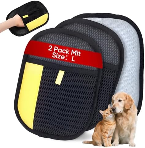 2Pcs Pet Hair Removal Gloves for Cats and Dogs.Reusable electrostatic pet Hair Removal Gloves.Pet Hair Removal Tool Suitable for Sofas, Bed Sheets, Clothing, and car Seats.Hair Remover Glove